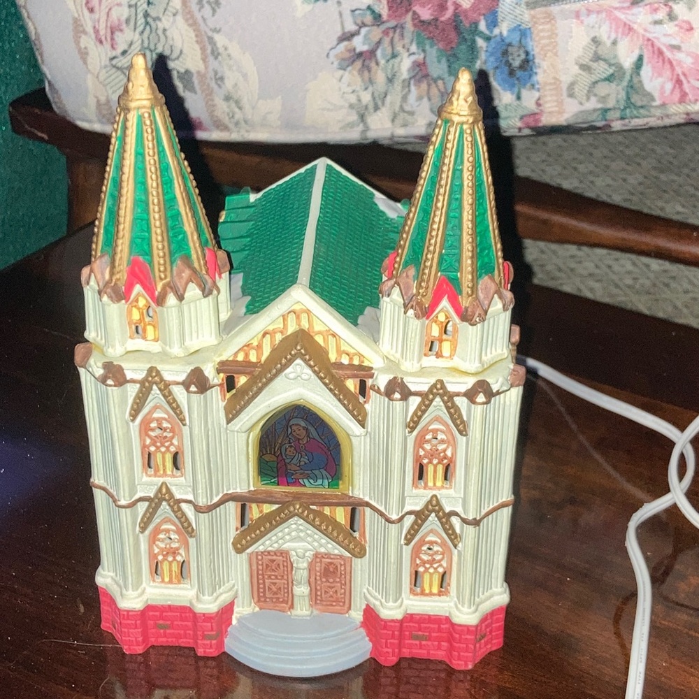 Ceramic Bisque Church Light up House NOMA 1997